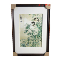 Pure handmade new boutique Suzhou embroidery painting Su embroidery finished product hanging painting Xuanguan decoration painting 4060 bamboo newspaper Ping An