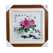 Pure handmade new boutique Suzhou embroidery painting Su embroidery finished product hanging painting Xuanguan decoration painting 5050 flowers Kaifu expensive