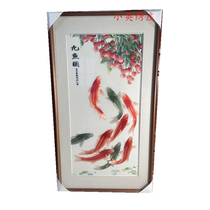 Pure handmade new boutique Suzhou embroidery painting Su embroidery finished product hanging painting Xuanguan decoration painting for more than 50100 years