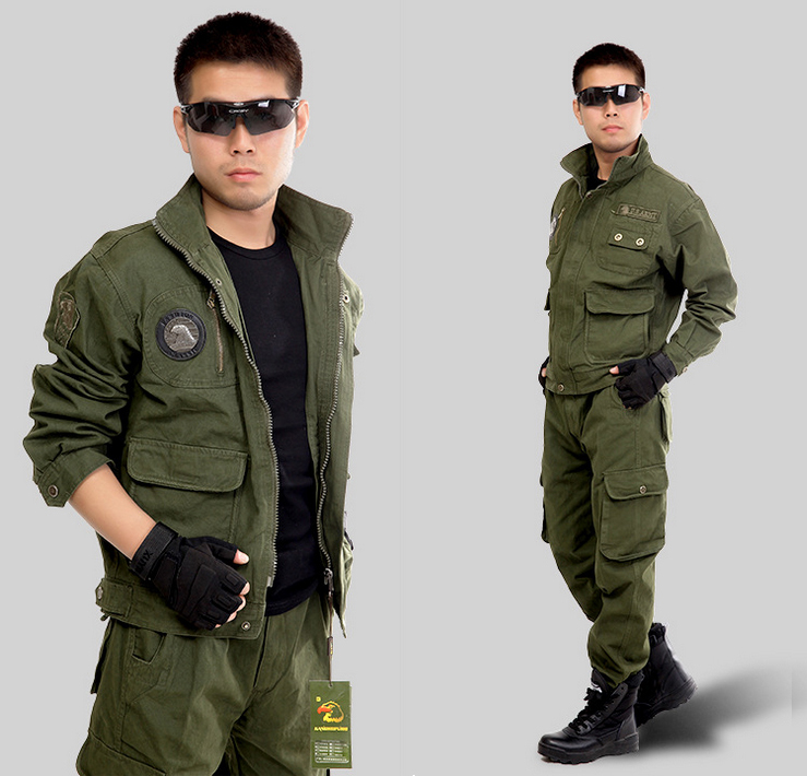 Ngoài trời đội quân quạt trang phục nam ngụy trang cotton quần yếm phù hợp với lao động bảo hiểm dịch vụ đào tạo an ninh đồng phục quân đội - Những người đam mê quân sự hàng may mặc / sản phẩm quạt quân đội áo rằn ri bộ đội