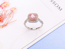 Princess Mary Pink Perfuncdon SUPER SHINY HAND MICRO-INLAID MOSANDRILL RING SQUARE DIAMOND RING SQUARE DIAMOND DELICATE ADVANCED SENSUO RING
