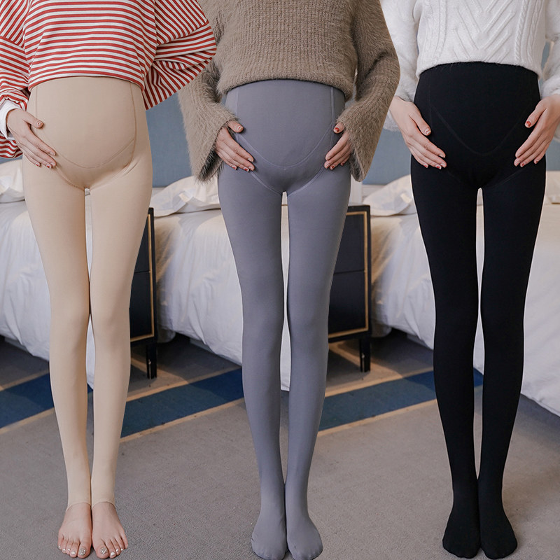 Spring autumn clothing thin suede fashion pregnant woman with underpants sock plus hypertrophy code even stomping foot tobellied sweatpants one-piece pants 200 catty-Taobao