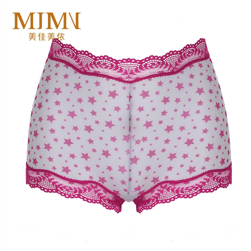 Megamenone thoáng khí sexy quần lót lưới liền mạch của phụ nữ quần đùi cạp cao ren cạp trễ đáy nhẹ và thoải mái - Giống cái