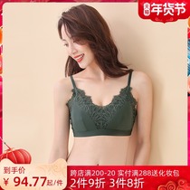 19 Xia new Meijia Minong maintenance underwear women without steel ring Full Cup gathering Side collection thin shoulder strap thin bra