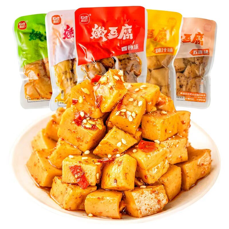 石牌磨房嫩豆腐小零食散装豆腐干五香辣条卤味素肉小包装解馋