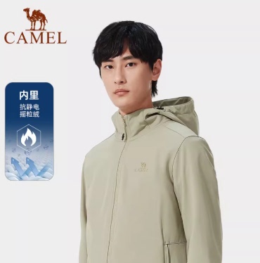 Camel软壳衣春秋防风保暖立领