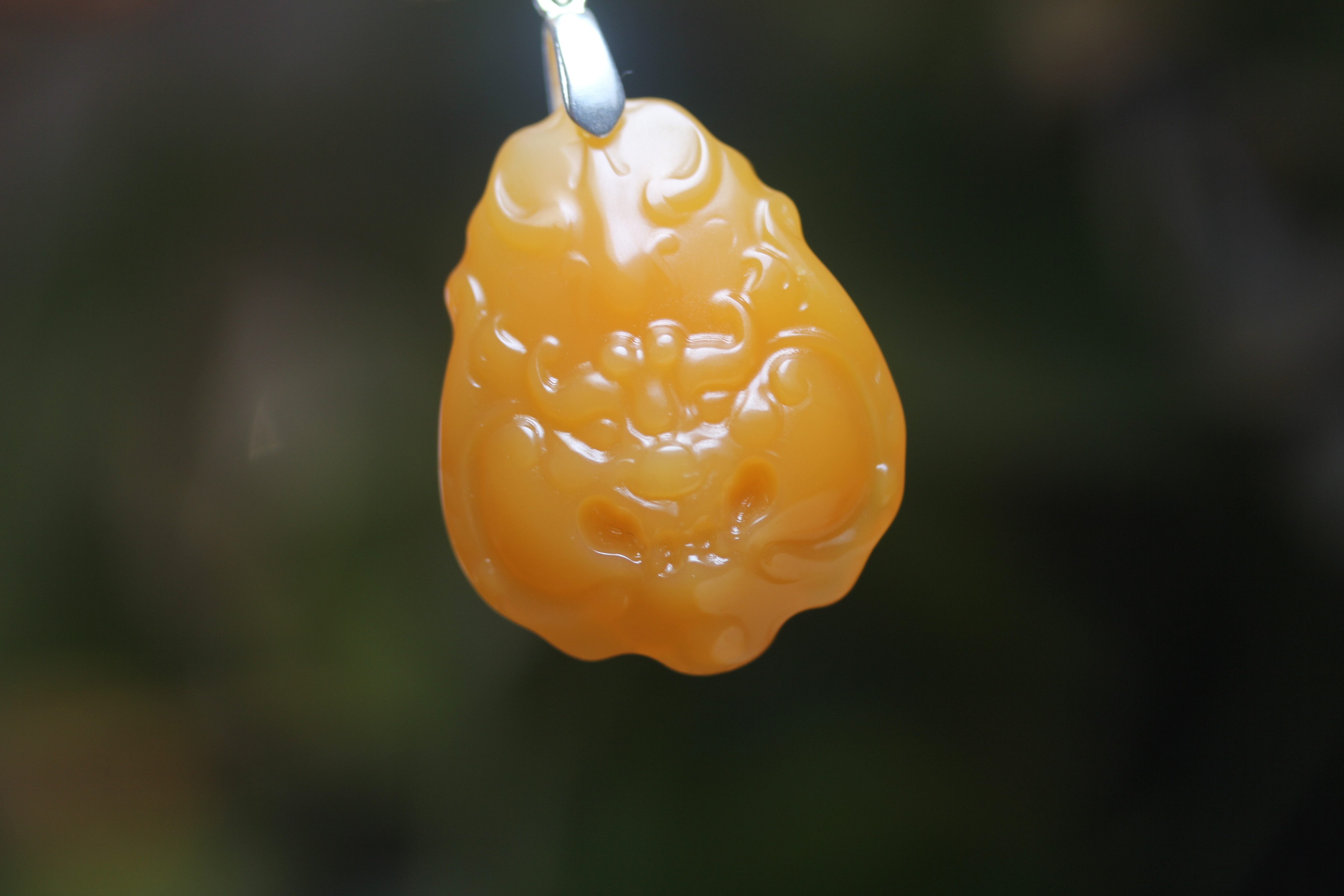 瑞獣】天然黄龍玉 ネックレス 神獣饕餮ペンダント 玉石チャーム