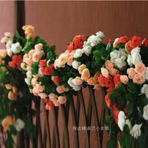 Simulation flower rattan rose vine wall-mounted pipe wedding plastic flower decorative flower green plant decorative flower Vine fake flower