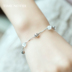 S925 sterling bạc vòng đeo tay nữ mèo mắt hạt vòng đeo tay Nhật Bản và Hàn Quốc phiên bản đồ trang sức ngọt ngào và đáng yêu tươi món quà sinh nhật Vòng đeo tay Clasp