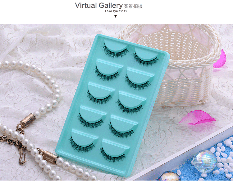 Siêu ngắn lông mi giả 0.5 tự nhiên thực tế nude trang điểm siêu nhiên cứng stem năm cặp của hai hộp để gửi keo bộ mi giả mie