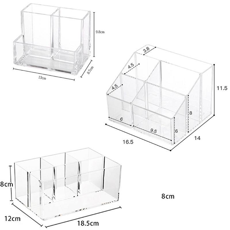 Transparent Acrylic Pen Holder Office Desk Stationery Student Dormitory Compartmentalized Storage Bucket Large Capacity Workstation Organizer Box
