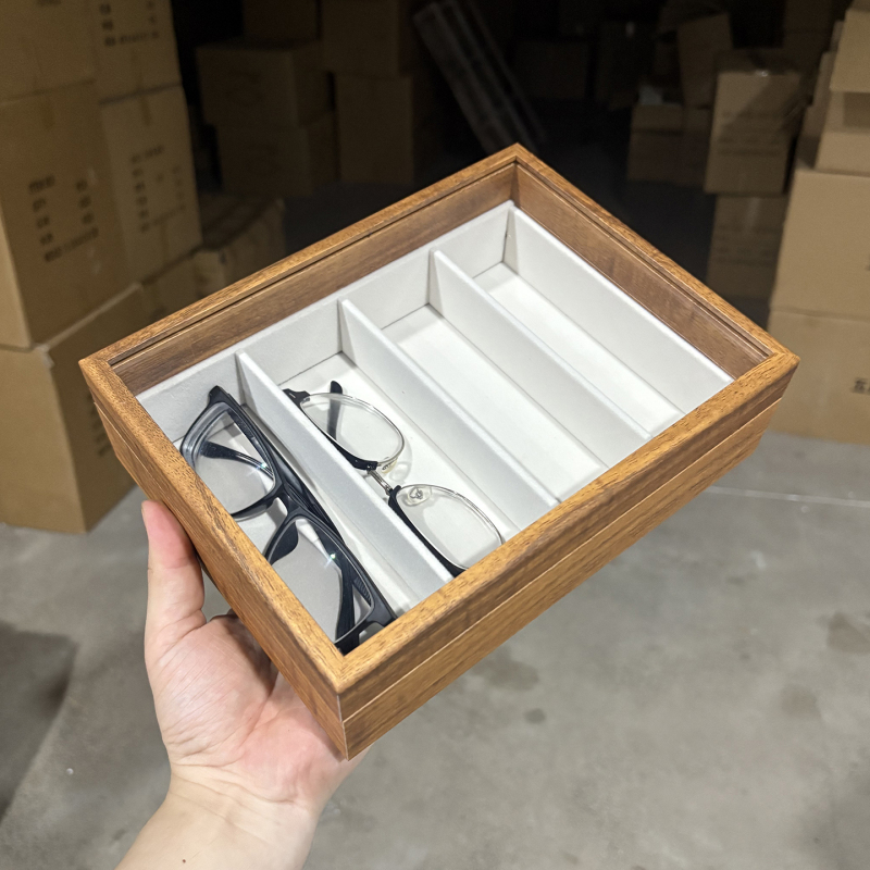 4-Slot Glasses Storage Box, Transparent and Dustproof, for Home Use, Sunglasses Collection and Display Box, High-Quality Watch Display Box
