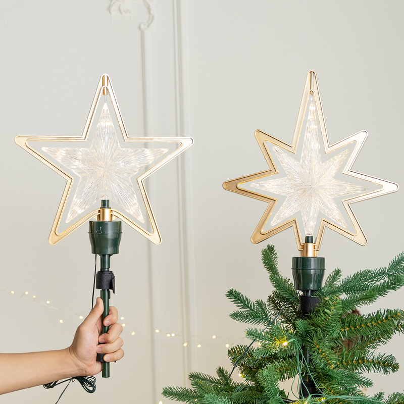 Winter Christmas Decoration Rotating Light-Up Tree Top Star Led Christmas Tree Top Star Home Atmosphere Light Ornament Winter Christmas Decoration Rotating Light-Up Tree Top Star Led Christmas Tree Top Star Home Atmosphere Light Ornament