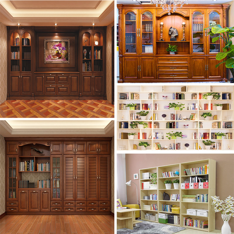 3D three-dimensional bookcase live broadcast background wall lecturer anchor video background cloth bookshelf study shooting wallpaper