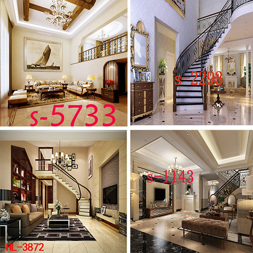 yy anchor live broadcast high-end luxury bedroom living room 3D background cloth stair handrail background Kuaishou background cloth
