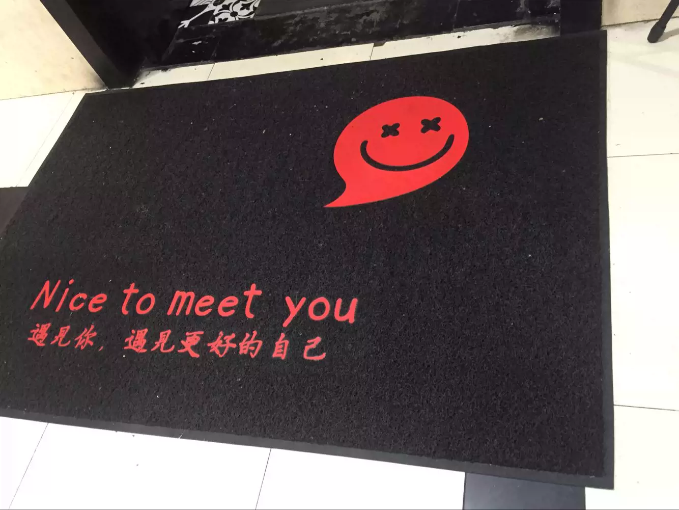 Tùy chỉnh quảng cáo thảm logo cửa thương hiệu mat cửa nhựa PVC thảm nhựa nhà chống thấm chăn chống trượt
