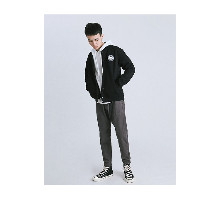 Panda Ben Mùa thu và mùa đông đồng phục bóng chày nam cộng với nhung Nhật Bản áo khoác nam giới áo khoác thanh niên áo len áo len đôi áo bóng chày áo bomber