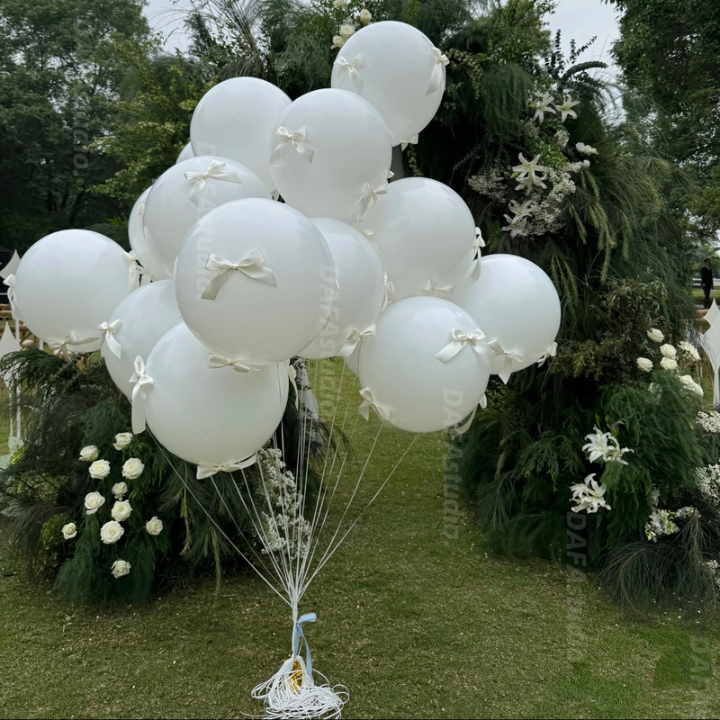 Large White and Pink Bow Balloon Set, Popular on Social Media, for Birthday Photo Props and Decorations