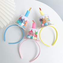 Colorful Candy Raw Girl Day Cake Hair Hoop Children Party Decorative Items Atmosphere Decoration Lovely Head Stirrup Hair Accessories