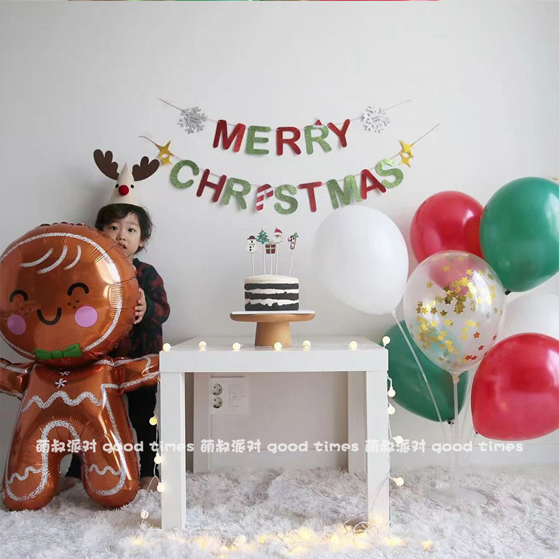 Cute Uncle Party ~ Christmas Decorations Items Elk Raffe Flag Package Laflower Cartoon Living-room Bedroom Arrangement Scene