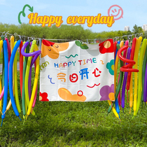 61 Childrens Festival Arranged Picnic Balloon Korea Ins Wind Decoration Background Cloth Suit Children Color Birthday Arrangement