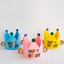 Tennis Red Ins Felt Crown Cap Children Party Birthday Hat Arrangement Supplies Photo Props Adults