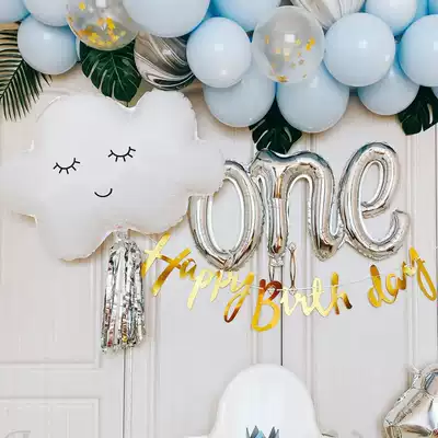 Hot Sale Mori ins Indy White happy birthday to you Balloons Smile Clouds Balloons