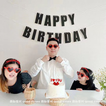 South Koreas new ins and wind boyfriends fathers dads birthday arrangement adorned with Banner Birthday Party Banner Hanging