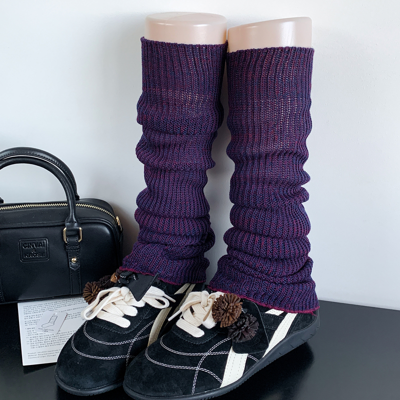 Floral Purple Yoga Socks for Women, Autumn and Winter Knitted Floral Yarn Light Purple Calf Sleeves, Trendy and Fashionable Over-The-Knee Slouch Socks Floral Purple Yoga Socks for Women, Autumn and Winter Knitted Floral Yarn Light Purple Calf Sleeves, Trendy and Fashionable Over-The-Knee Slouch Socks