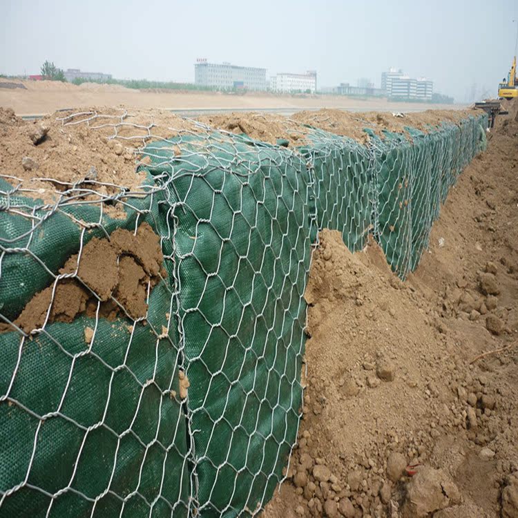High-zinc gabion mesh bin mesh hexagonal mesh zinc-aluminum alloy gabion mesh box river block stone protection mesh Renault pad