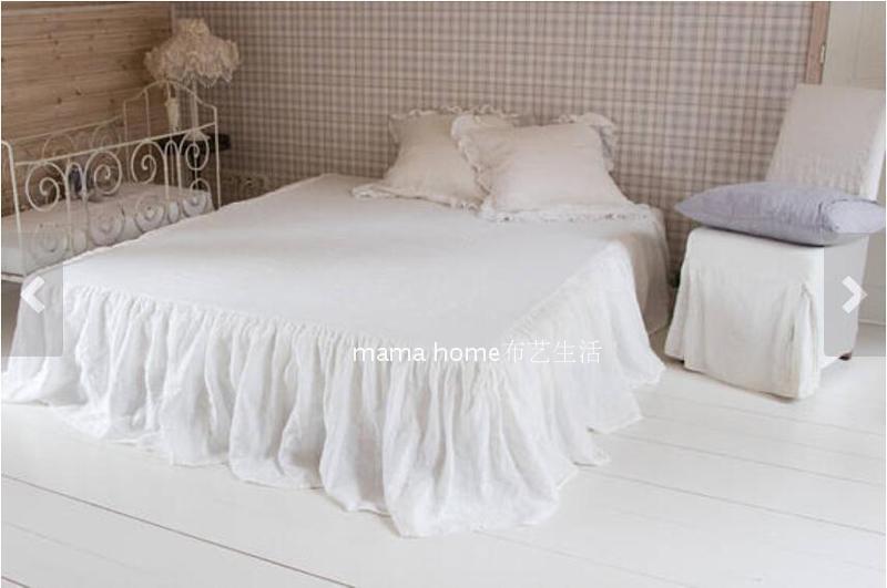 Váy ngủ lá sen châu Âu gấp giường trắng váy ngủ trải giường hoa sen đồng bằng 1,8 m 1,5 m 1,2 m - Váy Petti ga giường viền họa tiết