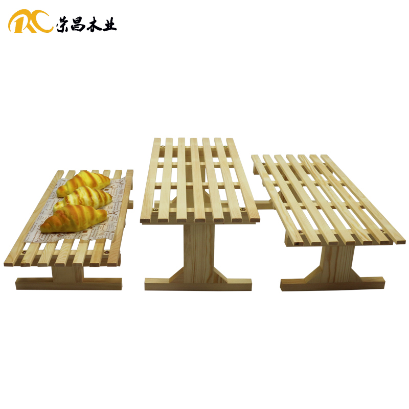 Solid Wood Bread Exhibition Shelf Display Props Manufacturer Direct Selling Trapezoidal Pastry Soft Dress Baking Swing Shelving Shelving