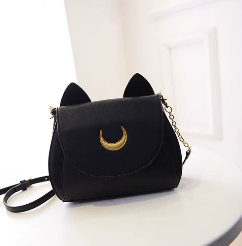 Sailor Moon Ladies Dimbag Black Luna Cat Shape Chain Bag