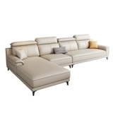 Итальянский легкий роскошный роскошный новый диван размер гостиной -это прост, а минималистский кремовый ветровой анти -керат кожаный диван