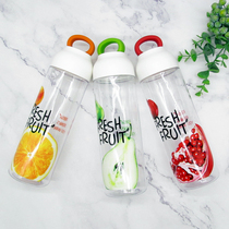 Micro blemish music buckle student water cup men and women hand Cup outdoor sports portable plastic creative fruit cup