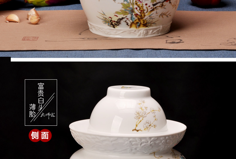 Jingdezhen ceramic pickle jar sichuan pickle jar of pickles pickled egg cylinder seal altar thickening sauerkraut cylinder pot