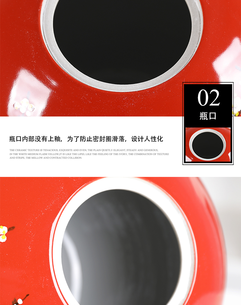 Jingdezhen ceramic barrel 20 jins hand - made name plum ricer box m tank storage tank tank cylinder moistureproof jar meter box