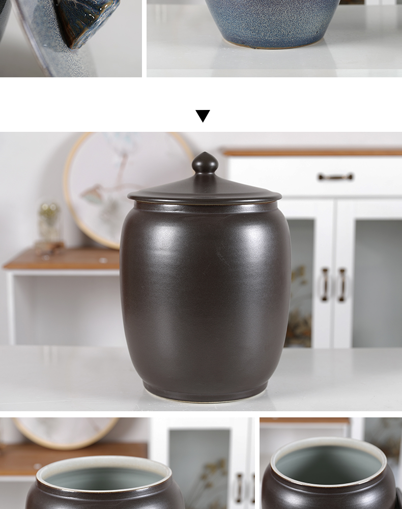 Ceramics ricer box barrel moisture meter box sealing 20 jins 30 jins home with cover tank pickle grain storage tank