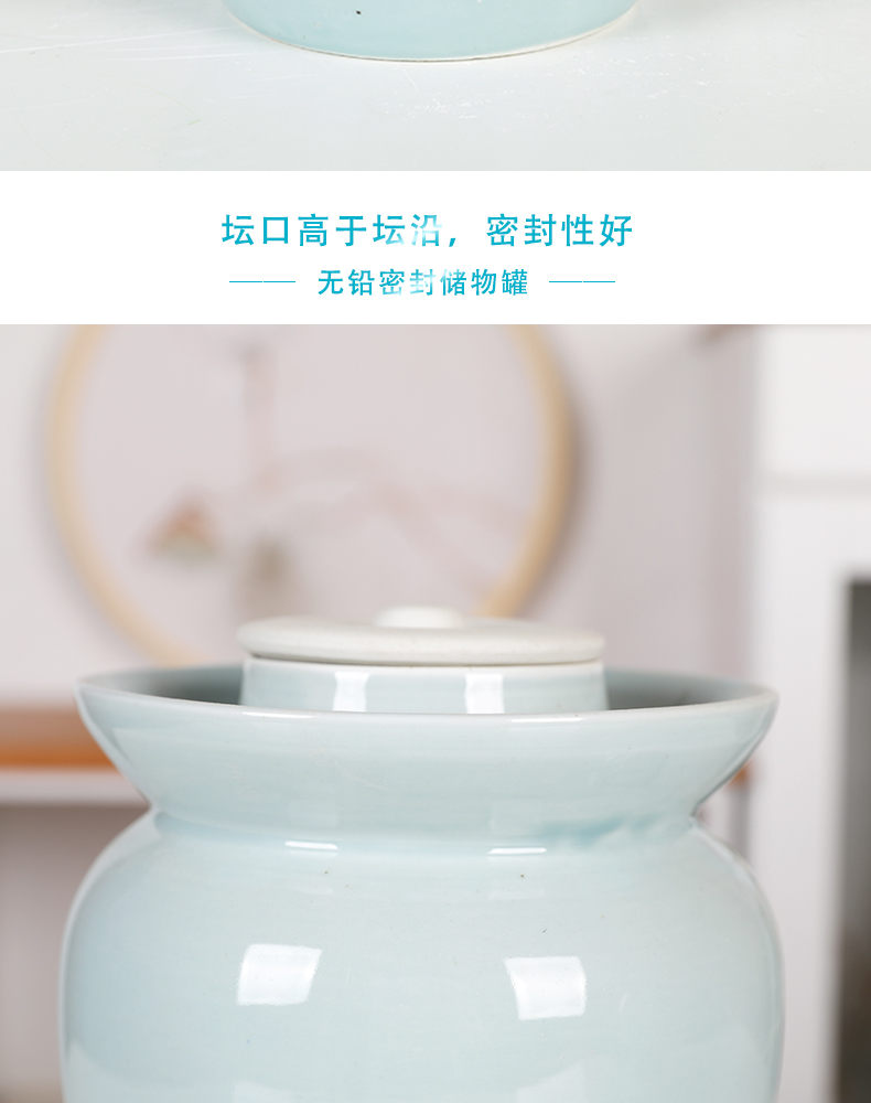 Household sichuan pickle jar sauerkraut pickle jar large sealed as cans of jingdezhen ceramic kimchi thickening