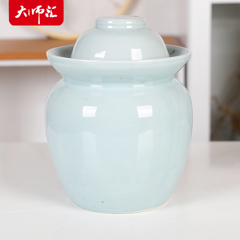 Household sichuan pickle jar sauerkraut pickle jar large sealed as cans of jingdezhen ceramic kimchi thickening