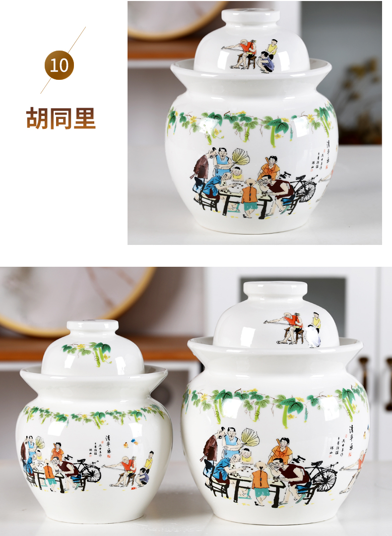 Kimchi altar double cover pickles unglazed seal pickle jar sichuan pickled egg cylinder thickening of jingdezhen ceramic small jars