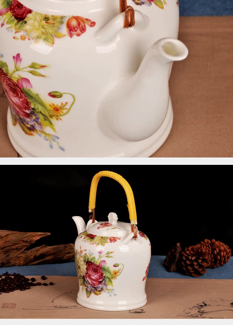 Jingdezhen ceramic pot of cold water to cool cool tea teapot girder filter kettle 2.2 L CiHu summer ultimately responds tea pot