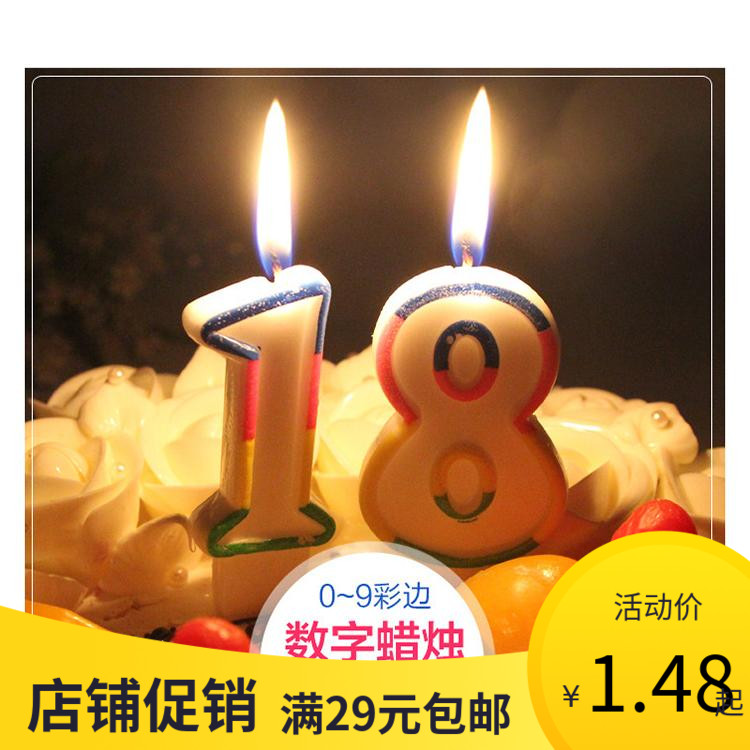 Children's birthday party cake number candle