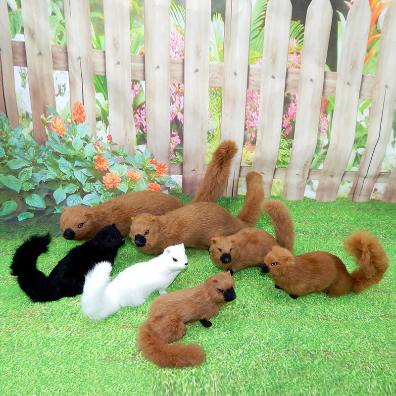 Simulated weasel model Huang Jiazhen ornament simulation animal weasel craft ornament yellow skin sub-body hall props