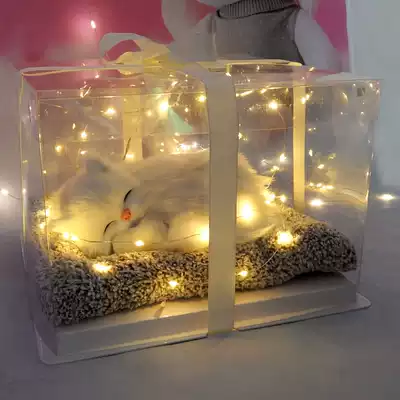 Simulation cat ornaments Fake cat model simulation bamboo charcoal sleeping cat little cat doll doll birthday gift shaking sound