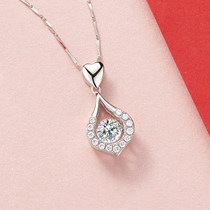 pt950 Platinum Necklace Woman 18k Platinum Necklace Woman Mosanstone Diamond Pendant 100 lap collarbone chain to send girlfriend