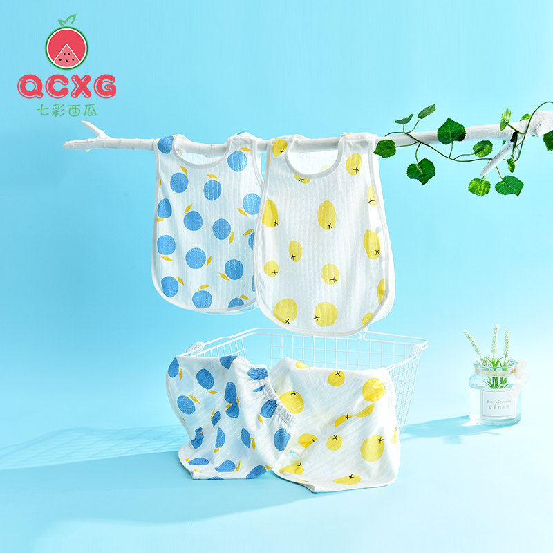 Baby vest shorts suit male baby bottoming belly protection clothes boys and girls Pipa pajamas summer clothes children's clothes