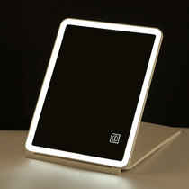 Folded Led Cosmetic mirror Luminous Make-up Light Carry-on woman portable beauty dresser Cosmetic Mirror Desktop Mirror Table Type Mesh Red
