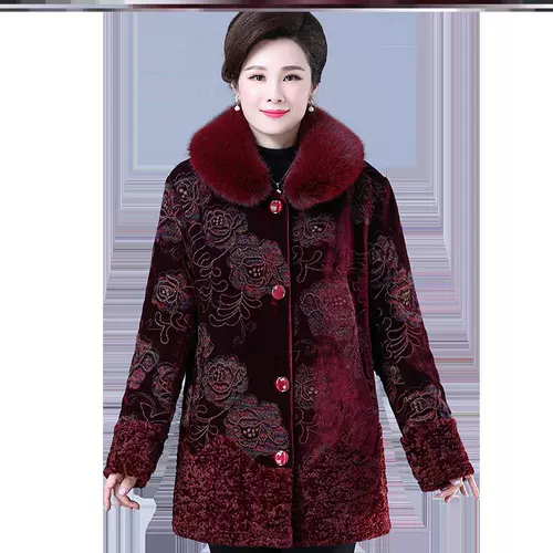 Зимние клипы среднего возраста и пожилых людей, женские бабушкиные костюмы, хлопковая одежда средней длины, темперамент матери, вышитое пальто, пожилая одежда, жена