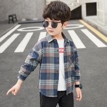 Boy shirt long sleeve spring fit 2020 new ocean gas children CUHK childrens spring and autumn childrens checkered childrens clothing wave